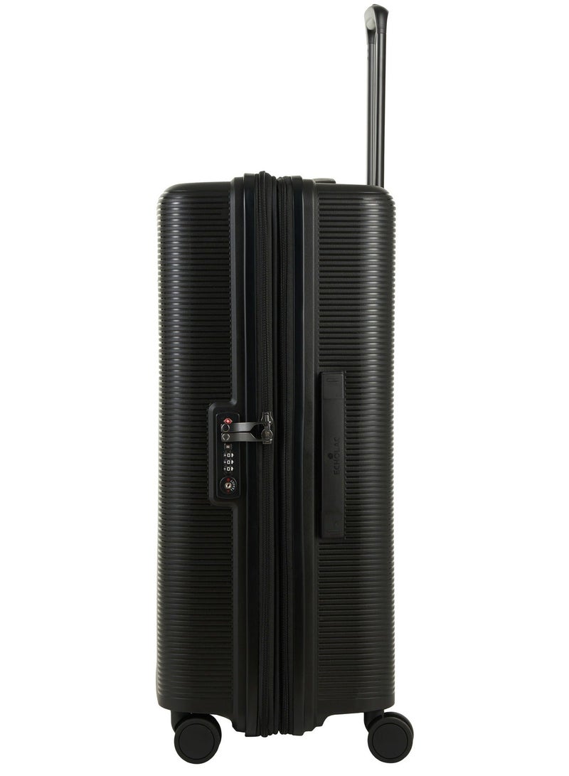 Echolac Forza 75 Cm Hardcase 4-Double Wheeled Expandable Cabin Luggage Trolley - Black - Image 5